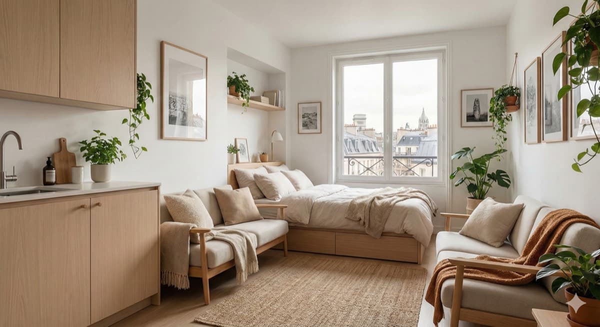 Studio meublé parisien optimisé